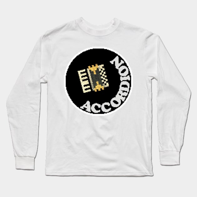 Rock Battle Card Game Accordion Icon Long Sleeve T-Shirt by gkillerb